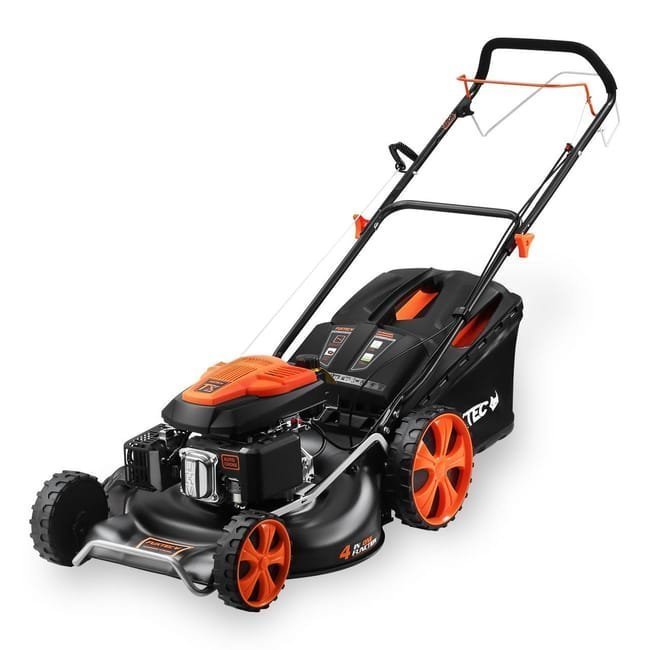 FUXTEC RM5396 autopropulsado gasolina 4 tiempos motor gasolina 196cc - anchura de corte 53 cm 196cc - función mulching