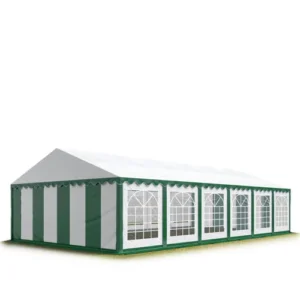 Carpa para fiestas, PVC 700, 6x12 m verde oscuro-blanco