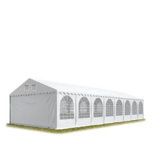 Carpa para fiestas XXL, 6x16 m altura lateral 2,6m, PVC 800, con base reforzada, blanco