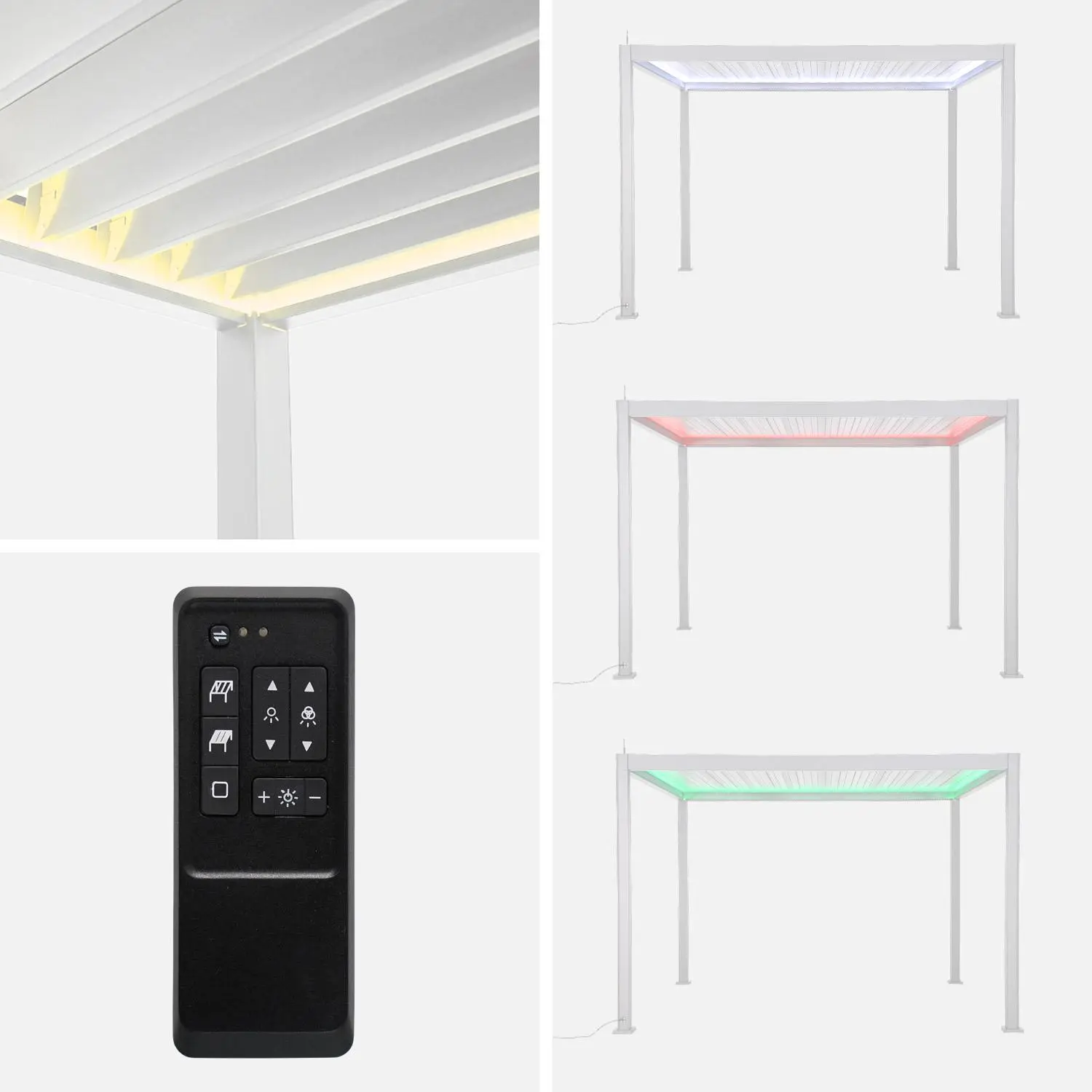 Pérgola bioclimática de aluminio 3x4m con iluminación LED - Imagen 4