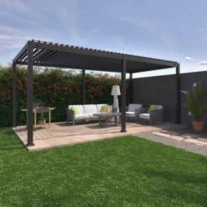 Pérgola bioclimática 3x6m de aluminio
