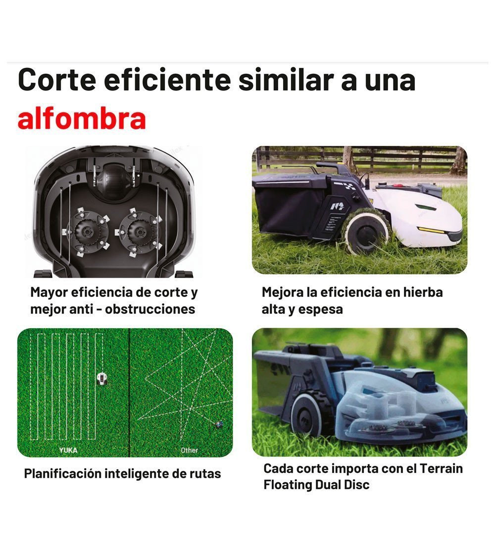 Robot cortacésped Mammotion Yuka 2000 metros con recogehojas y autovaciado - Imagen 7