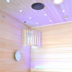 Alternative view of Sauna Híbrida LUXE 3 plazas Infrarrojos 2800W + estufa SAWO 6000W - SNÖ
